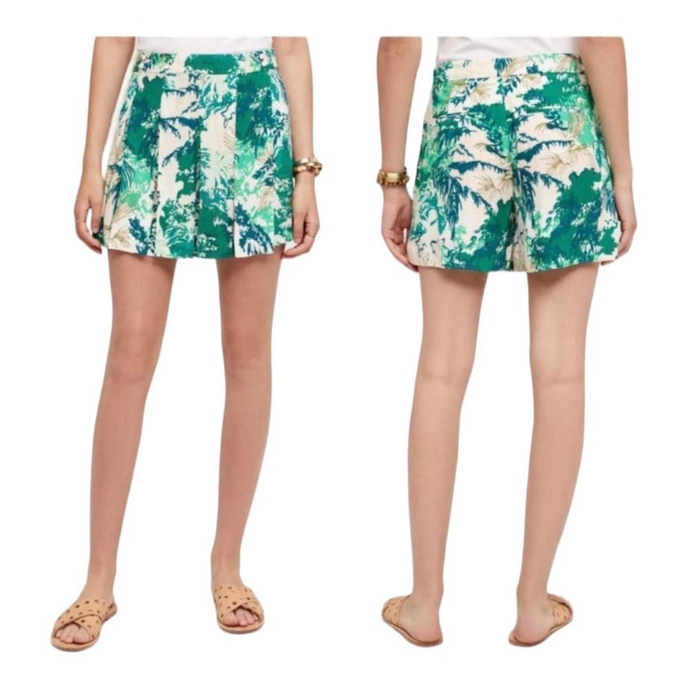 Elevenses Tropical Print Floral Skort Coulotte Anthropologie sz 10
